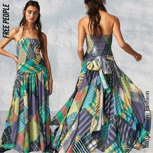 Free People Multicolor Geometric Maxi Dress